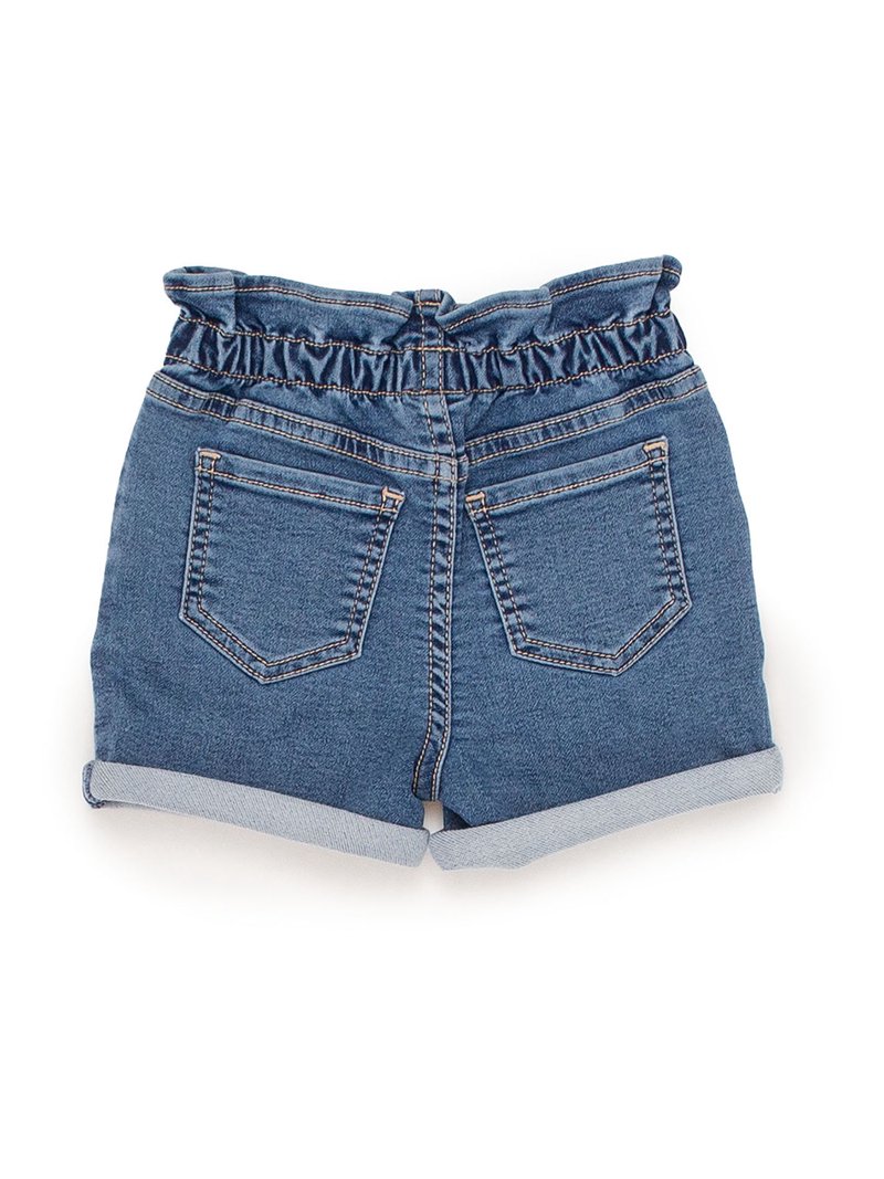 Wonder Nation Baby and Toddler Girl Paperbag Denim Short, 12