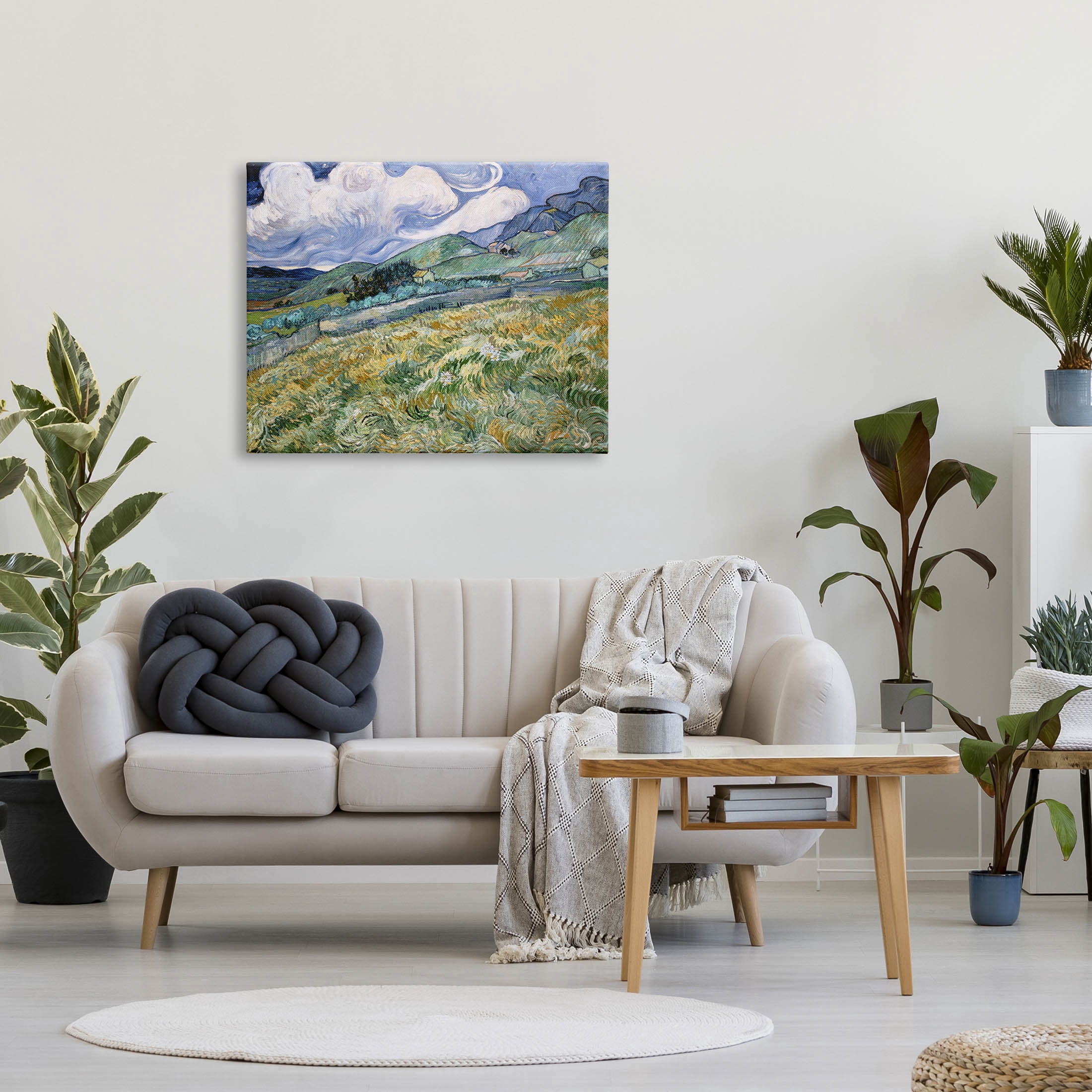 Landscape From Saint Remy Van Gogh Landscape Painting Gallery Wrapped Canvas Print Wall Art