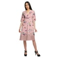 thumbnail image 1 of Moomaya Robe à Manches Courtes pour Femmes Robe de Soirée en Coton Imprimé Tenue Décontractée, 1 of 4