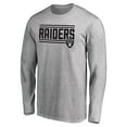 thumbnail image 2 of Men's Ash Las Vegas Raiders Iconic Collection On Side Stripe Long Sleeve T-Shirt, 2 of 3
