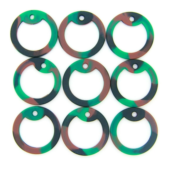 Camouflage Green Military Army Dog Tag Silencer Silicone - Pack of 100