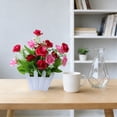 thumbnail image 1 of Arreglo floral artificial de plástico para interiores con pequeñas plantas en maceta, múltiples colores, decorativo para hogar, oficina y escritorio., 1 of 6