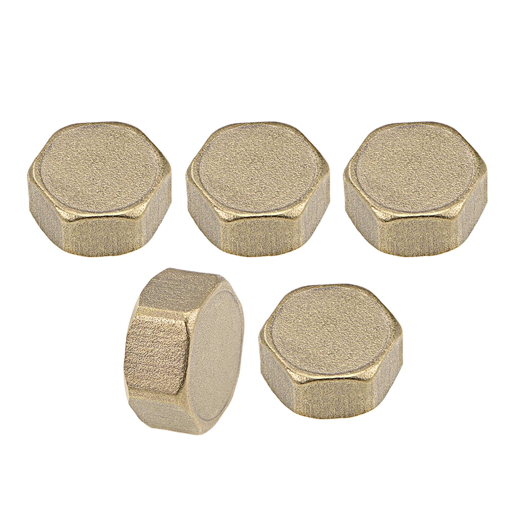 1/2 Inch Brass Cap 5pcs G1/2 Female Pipe Fitting Hex Compression Stop ...