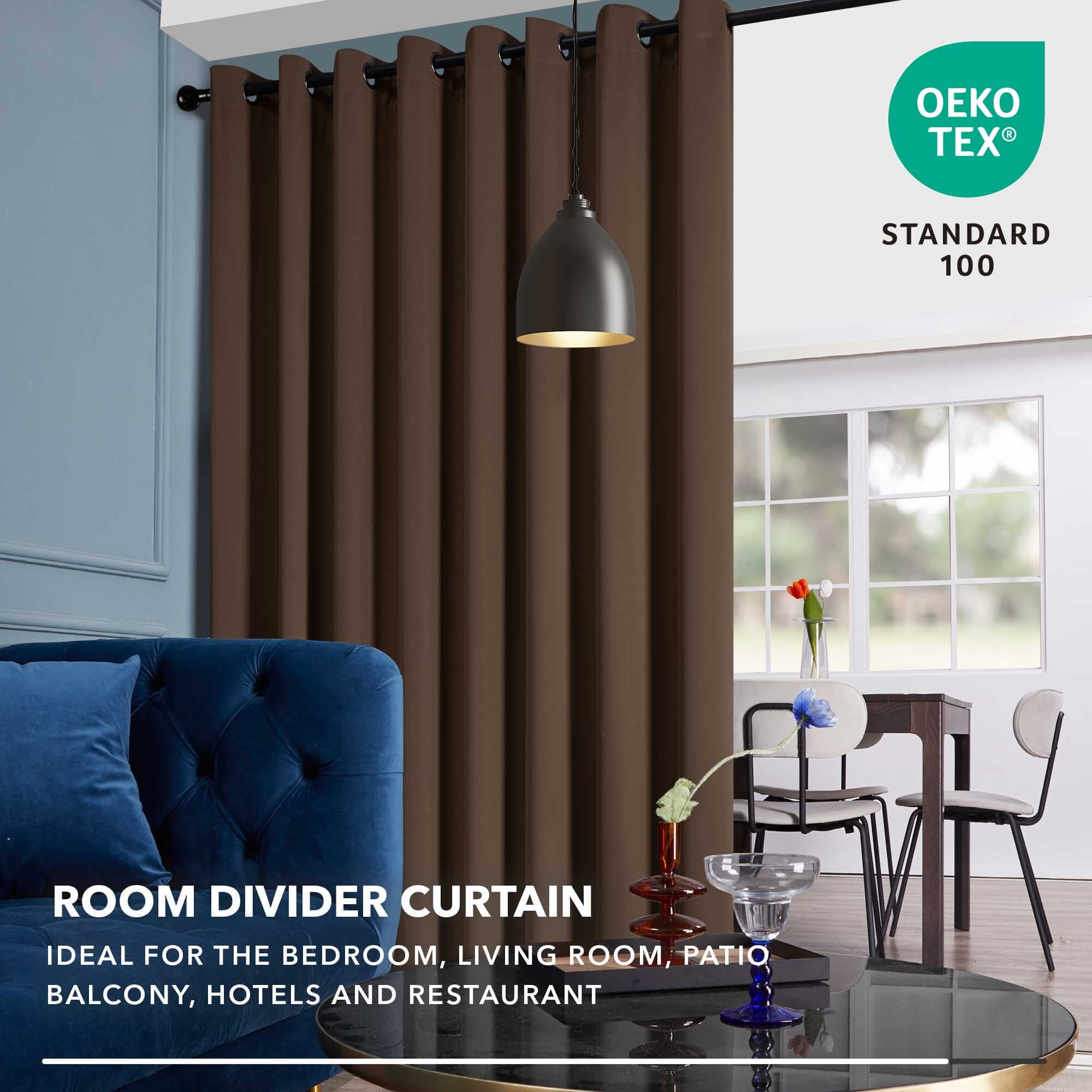 Deconovo Thermal Insulated Sliding Door Curtains Grommet Black Out Room Divider Curtains 80 x 84 inch Brown 1 Piece