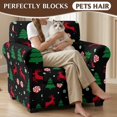 thumbnail image 4 of Bulopur Reindeer 2Pcs Armchair Protector Covers Cozy Stretch Festive Slipcovers Detachable Cushion Covers Elasticized Edge Non-Slip for Apartment Bedroom Living Room Decor, 4 of 8
