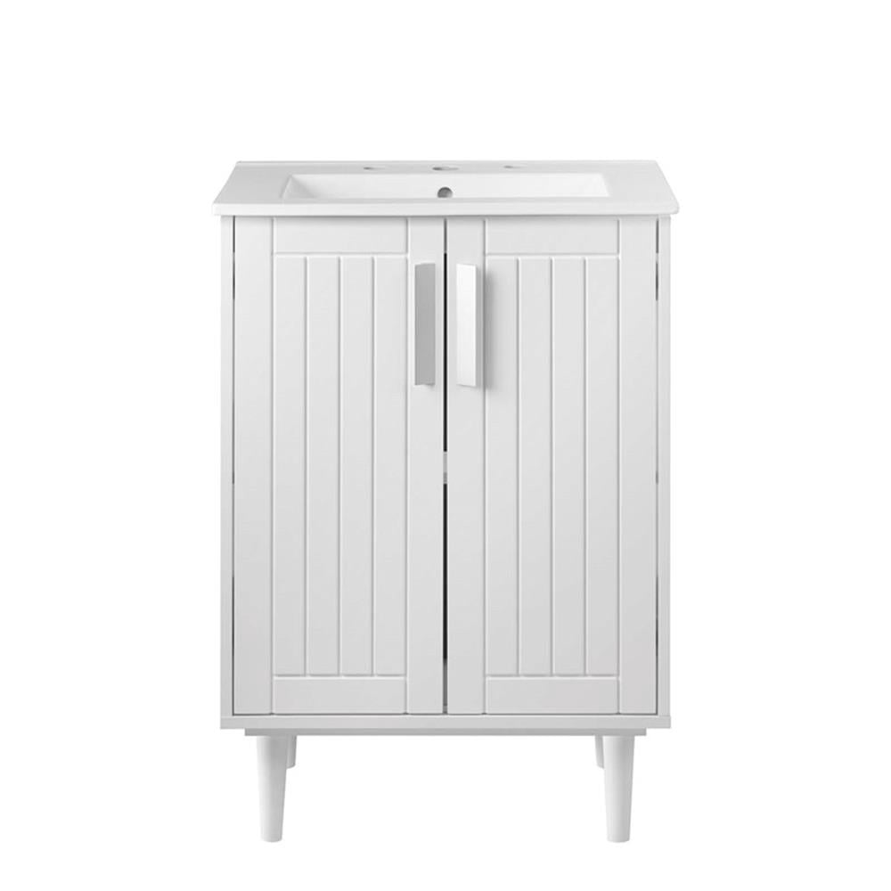 Modway Augusta 24" Modern Style Wood Bathroom Vanity in White