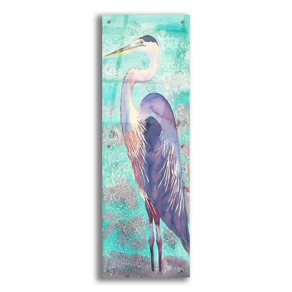 Epic Art 'Great Blue Heron' by Carissa Luminess, Acrylic Glass Wall Art, 16"x48"