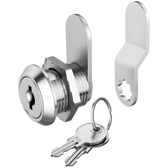 6 PCS Cam Locks, Keyed Alike Cam Lock, Cabinet Cam Lock with Keys, Secure Zinc Alloy Lock Replacement for Truck Toolbox Mailbox File Drawer Dresser RV Door, Fits on 1/2" Max Panel Thickness