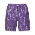 thumbnail image 4 of Lsque Mens Swim Trunks Lavender Flowers Pattern - Bathing Suit Compression Liner - Beach Swim Shorts Swimwear - (S-3XL) - Stretch Quick Dry -3X-Large, 4 of 9