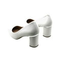 thumbnail image 3 of ALFANI Womens White Cushioned Comfort Jensonn Pointed Toe Block Heel Slip On Leather Pumps Shoes 11 M, 3 of 5