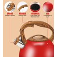 thumbnail image 2 of Tetera Foedo Festive Red Stovetop Whistling, 3 L, acero inoxidable, 2 of 8
