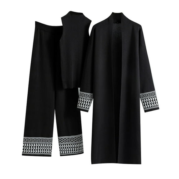 Women Abaya M_uslim Prayer Dress Embroidered Sleeves Cardigan Kaftan I_slamic Dubai Robe Casual M_odest Abaya Dress Three Piece Outfit