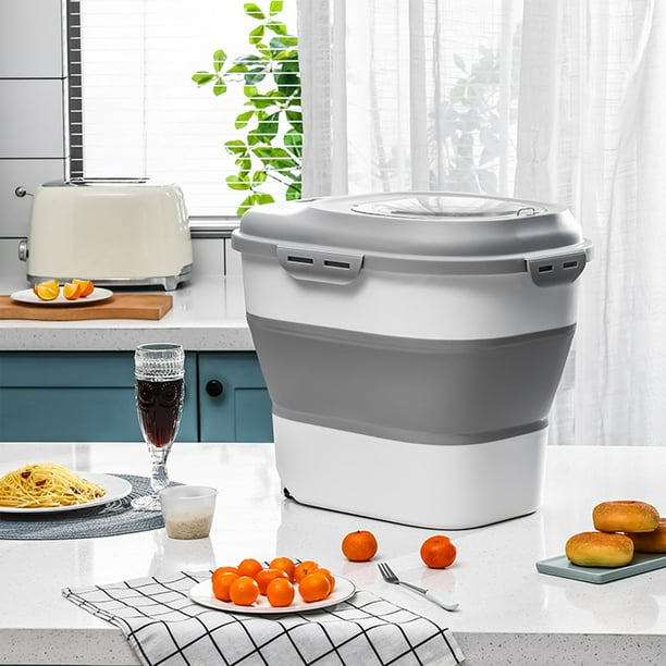 Baúles de almacenamiento, organizadores de armario y almacenamiento, cereales, arroz, alimentos, contenedor dispensador con rueda giratoria, tapa hermética, caja plegable de plástico a prueba de fugas