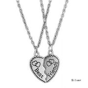Yaoping 2Pcs Best Friends Half Heart Necklaces BFF Petals Love Heart Necklaces Friendship Gifts