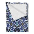 thumbnail image 2 of Moroccan Soft Flannel Fleece Throw Blanket, Eastern Persian Gypsy Jacquard Style Culture Folk Tracery Geometric Image, Cozy Plush for Indoor and Outdoor Use, 50" x 70", Royal Blue, by Ambesonne, 2 of 5