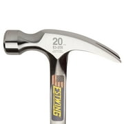 ESTWING Hammer - 20 oz Straight Rip Claw with Smooth Face & Shock Reduction Grip - E3-20S