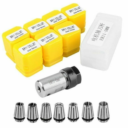 

QXKE 7Pcs ER11 1-7mm collets with 5mm ER11A motor shaft holder extension