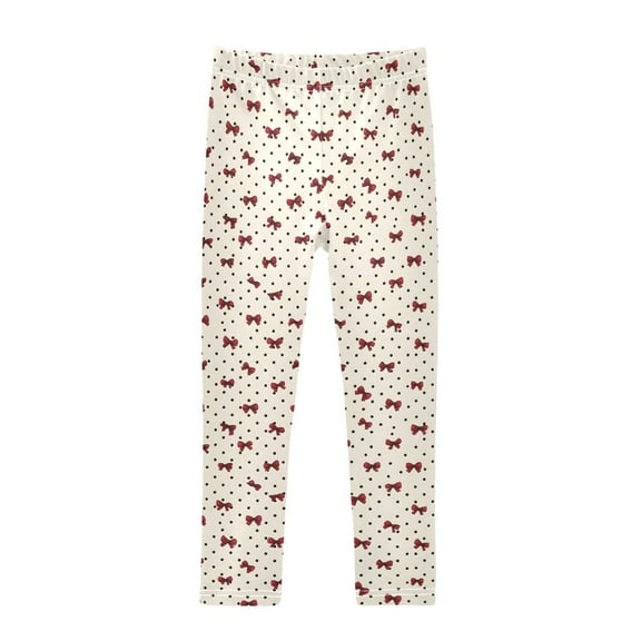 joogoo Girls' Leggings Cute Bow Polka Dots Yoga Pants 6T
