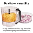 thumbnail image 2 of Hamilton Beach Stack & Snap Procesador de alimentos y picador de verduras, sin BPA, cuchillas de acero inoxidable, mini tazones de 14 tazas + 4 tazas, motor de 3 velocidades de 500 vatios, negro (7058, 2 of 5