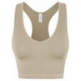 thumbnail image 1 of A2Y Women's Ribbed Seamless Workout Cropped Racerback Tank Tops Ash Mocha SM, 1 of 3