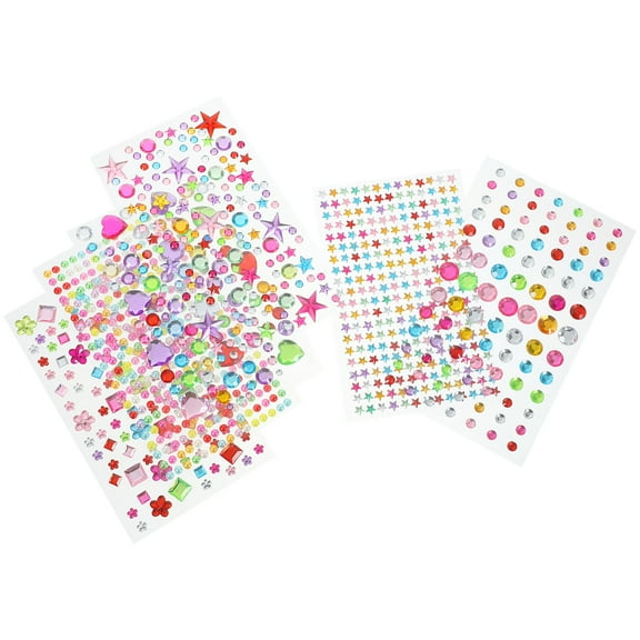 Masteelf Assorted Color Acrylic Gems Stickers for Decor Perfect for DIY Crafts and Phone Decoration 6 Sheets