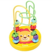 GAZI Educational Math Toy Wooden Mini Circles Bead Wire Maze Roller Coaster Toys elephant