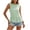 Green, variant on CAIXIA Women's Gingham Pleated Peplum Tank Tops Crew Neck Y2K Sleeveless Blouse Plaid Babydoll Tshirt