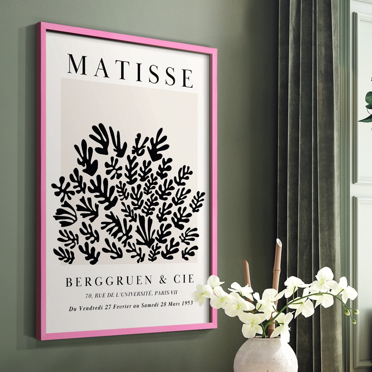 Matisse CDLXXXIX in Pink Solid Wood Framed Print No Nail Hanging