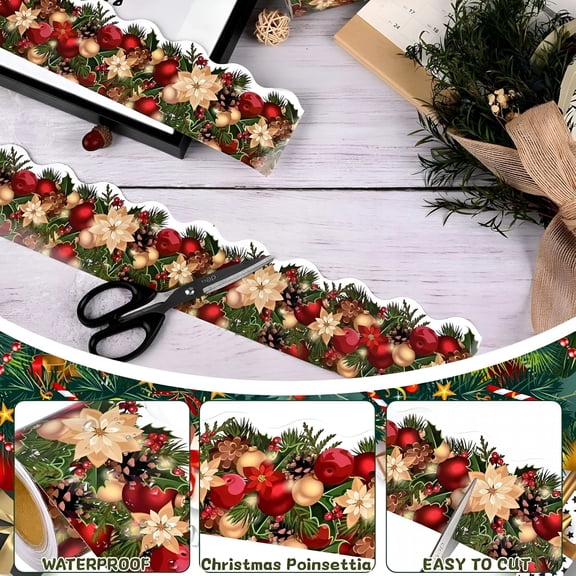 CCOCC Christmas Bulletin Board Border Trim-18M Long Festive Classroom Decor,Holiday Paper Border for Windows,Doors,Blackboard,Party&Home Decorations,Christmas Decorations Classroom