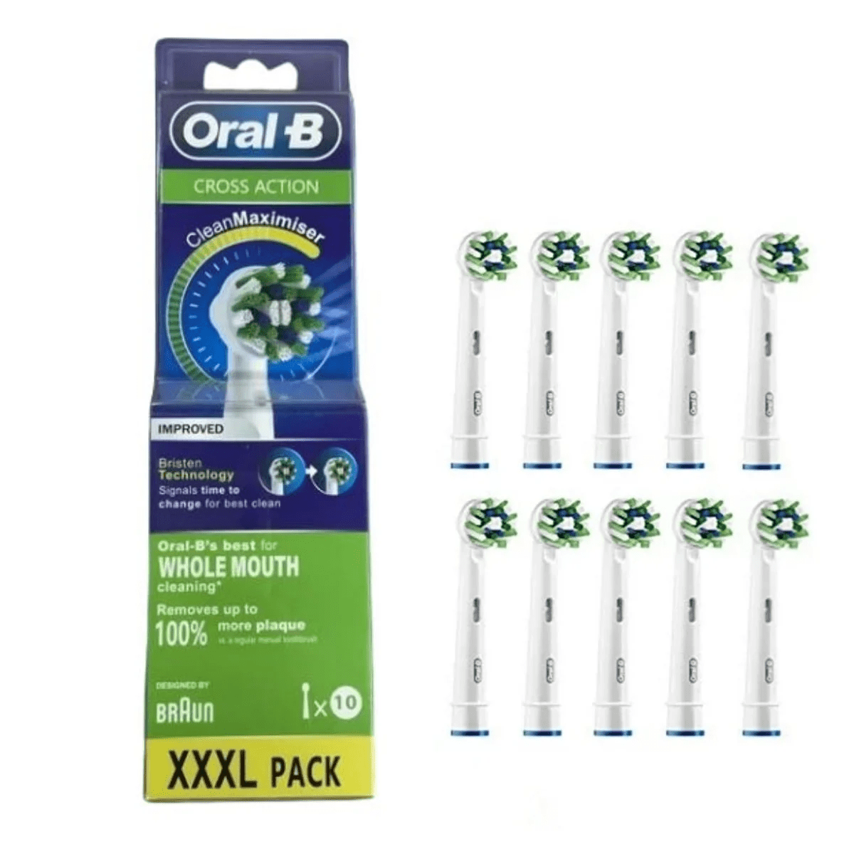 Oral-B Cross Action Replacement Toothbrush Heads Pack Of 8