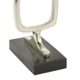thumbnail image 5 of 28", 19"H Silver Aluminum Metal Stacked Geometric Rings Abstract Sculpture with Black Marble Bases, by DecMode (2 Count), 5 of 11