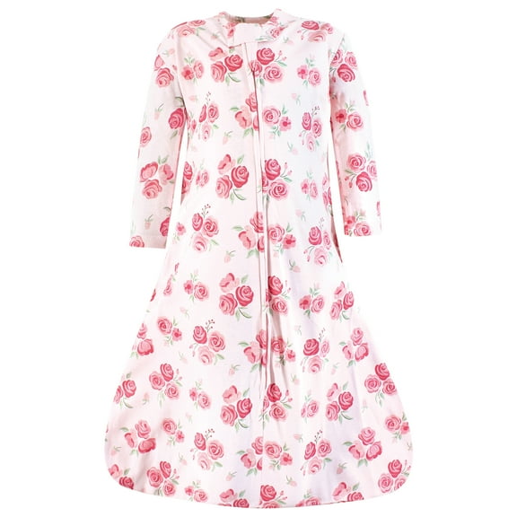 Hudson Baby Infant Girl Long Sleeve Cotton Jersey Sleeping Bag, Blush Rose, 0-6 Months