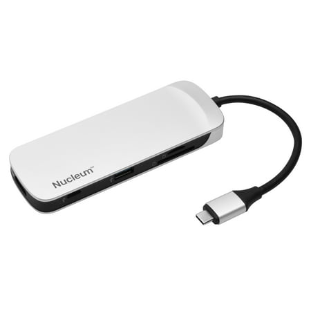 Kingston Nucleum USB C Hub, 7-in-1 Type-C Adapter connect USB 3.0, 4K USB C to HDMI, SD Card and microSD card ports, USB Type-C Thunderbolt 3 Data port and USB Type-C Power Pass through port for (Best Thunderbolt Drive For Mac)