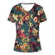 thumbnail image 4 of Tops Florales para las Mujeres, Casual V-Cuello Camiseta de Manga Corta Blusa de Moda Hecha de Estante de Imitación para Toda la Temporada de Uso Diario, Tops Cortos para las Mujeres, 4 of 4