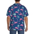 thumbnail image 3 of Kdxio Men's Hawaiian Shirt for Men Short Sleeve Shirt Plants And Flamingos Summer Casual Holiday Beach Button Down T-Shirts, 3 of 7