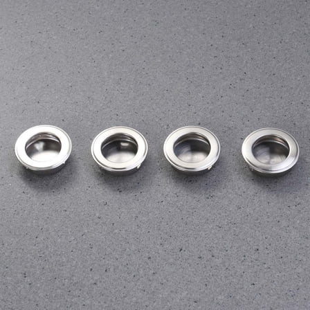 PBPBOX 4Pcs Silver Round Stainless Steel Door Handle Recessed Cabinet Finger Pull for Sliding Doors 1.6x1.6x0.4in