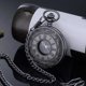 thumbnail image 3 of Reloj de bolsillo de cuarzo para hombre con esfera y cadena negras, 3 of 4