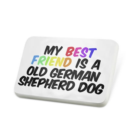 Porcelein Pin My best Friend a Old German Shepherd Dog from Germany Lapel Badge –