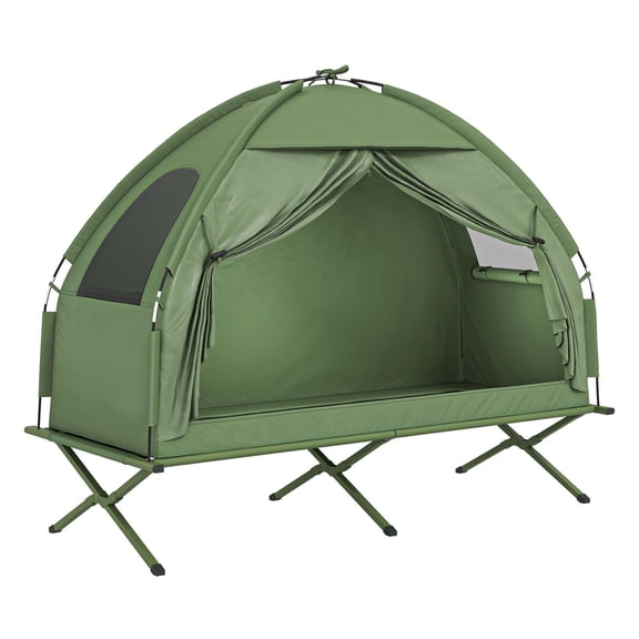 Camping Tent Cot, Single Person Folding Cot Combo, Off-Ground Tent for Hiking, Camping - Covered Outdoor Bed with Carry Bag