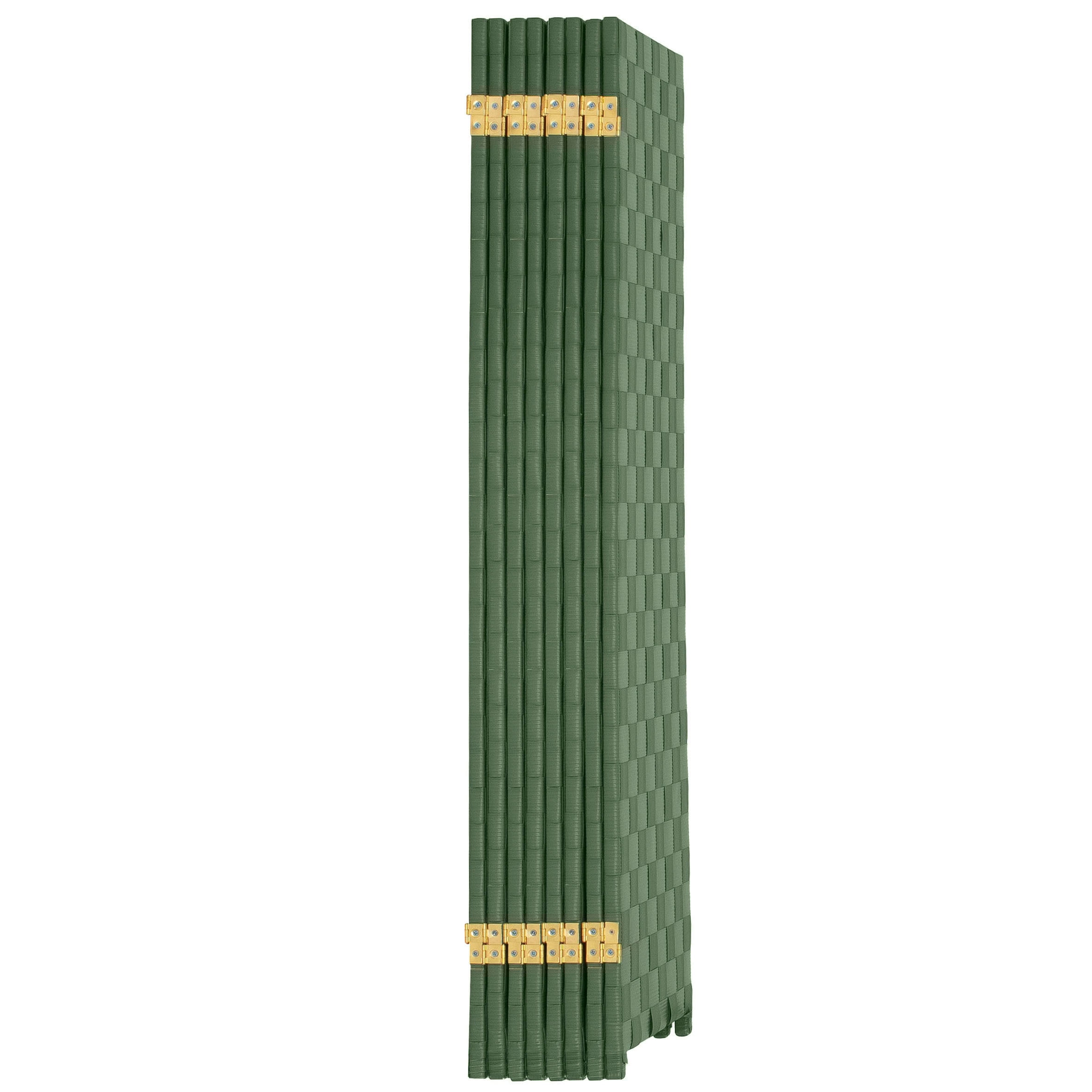 Red Lantern 4 ft. Short Woven Fiber Outdoor All Weather Folding Screen - 8 Panel - Green