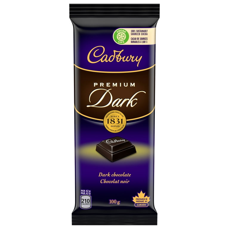 Cadbury Premium Dark Chocolate Bar 100g 3.5oz Imported from Canada