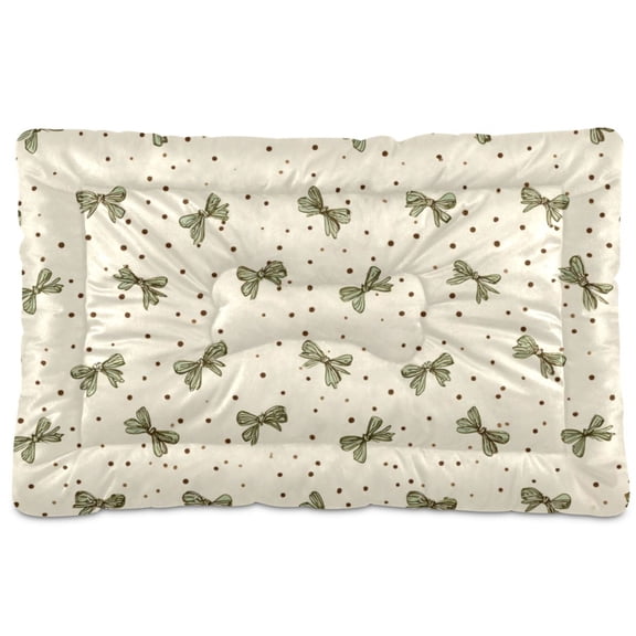 Cozy Mat Pet Bed Indoor Outdoor Warm Soft For Cat Dog Puppy(S/M) Small Green Bows