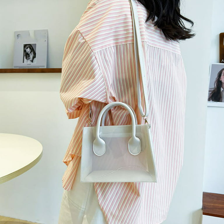 Fashion Clear Straw Beach Shoulder Bags Designer Pvc Jelly Tote