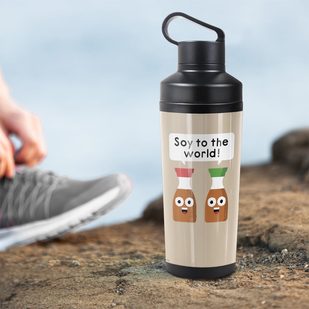 bCreative - David Olenick Official Dorem If A Sodium 18 oz Insulated Water Bottle, Leak Resistant, Vacuum Insulated Stainless Steel with 2-in-1 Loop Cap