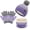 Purple, variant on FZ FANTASTIC ZONE Kids Winter Knit Warm Pompom Beanie Hat Cap Neck Scarf Gloves Set for Boys Girls,Blue