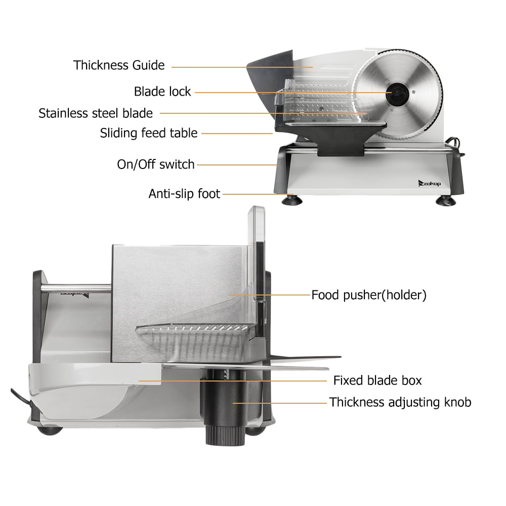Lowestbest 110V/150W 7.5" Semi-automatic Gear Cutter, Machine Home Deli Food Slicer, Gray Lowestbest 110V/150W 7.5" Semi-automatic Gear Cutter, Machine Home Deli Food Slicer, Gray