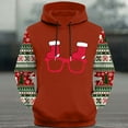 thumbnail image 4 of YueHuiYing Fashion Men’s Casual Christmas Print Kangaroo Pockets Long Sleeve Drawstring Hooded Sweatshirt Top, 4 of 5