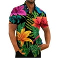 thumbnail image 1 of Camisas de Manga Larga para Hombres Impresión Botón Cuello de Vuelta Blusa Casual, Hombre de Manga Corta Botón Abajo Camisas, 1 of 3
