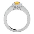 thumbnail image 5 of AoneJewelry Aone Jewelry 10K Solid White Gold Ring 2 Carat (I-J, I1-I2) Emerald Cut Natural Citrine and Diamonds, 5 of 5