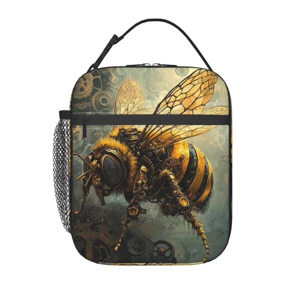 Bee Lunch Box Reusable Portable Lunch Bag Tote Bag for Work Picnic Hiking